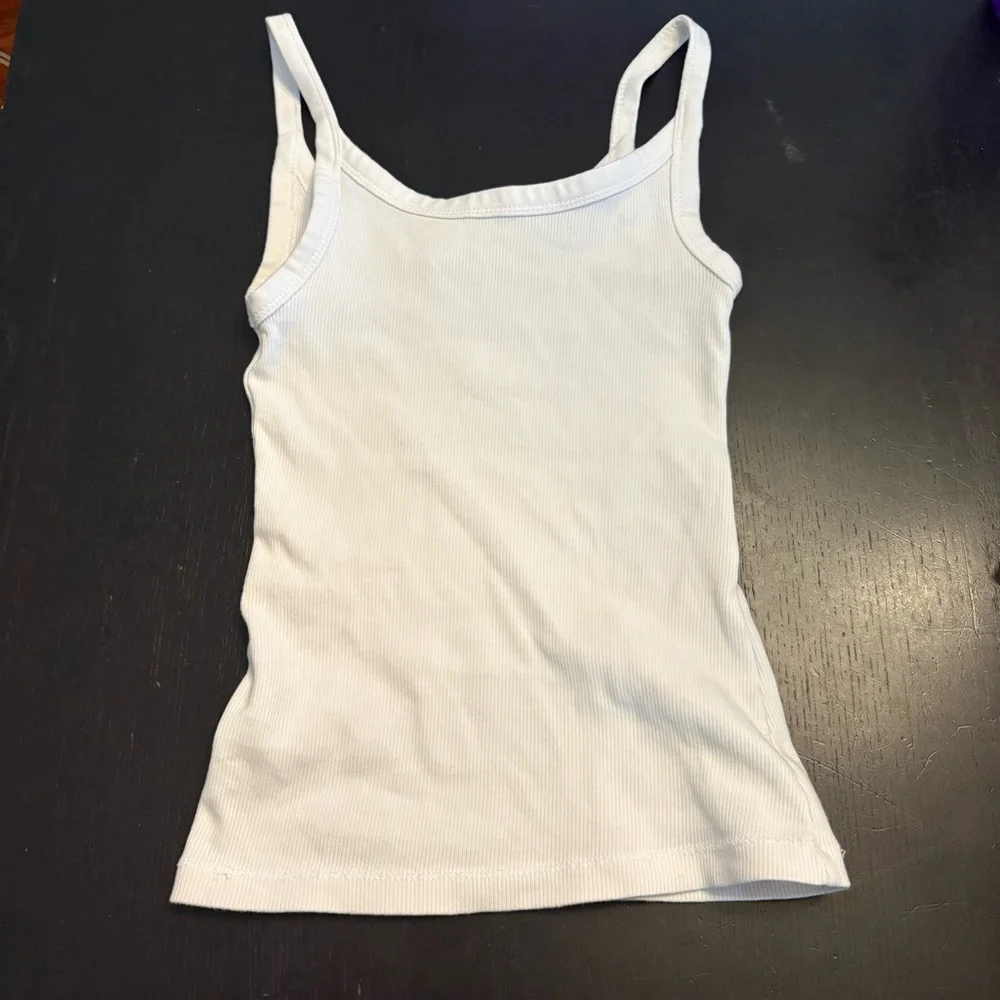H&M Basic White Ribbed Tank Top - Picture 2 of 3
